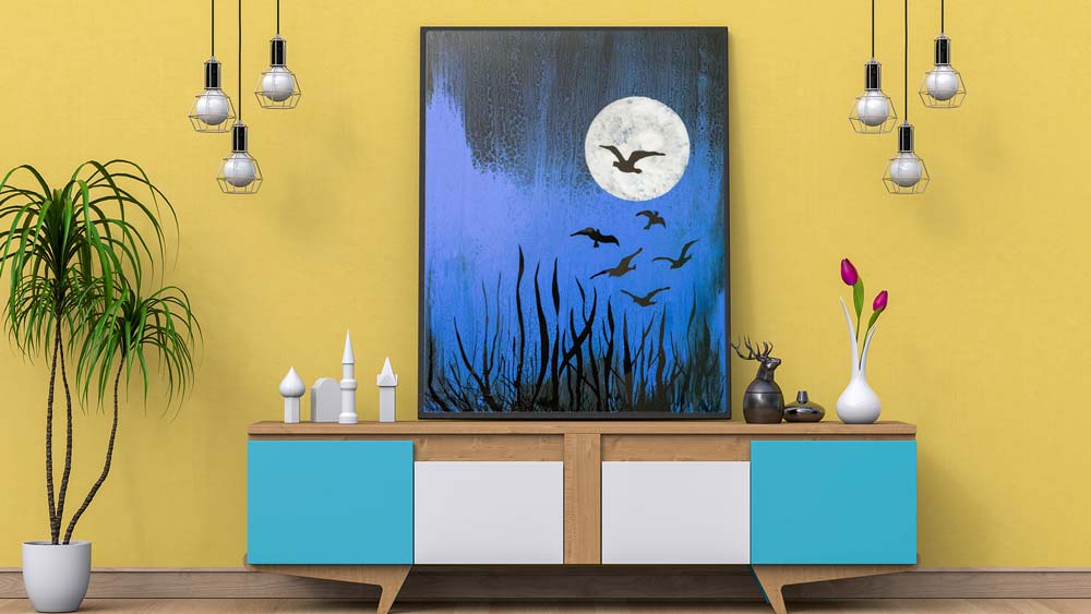 Möwen Vollmond Poster